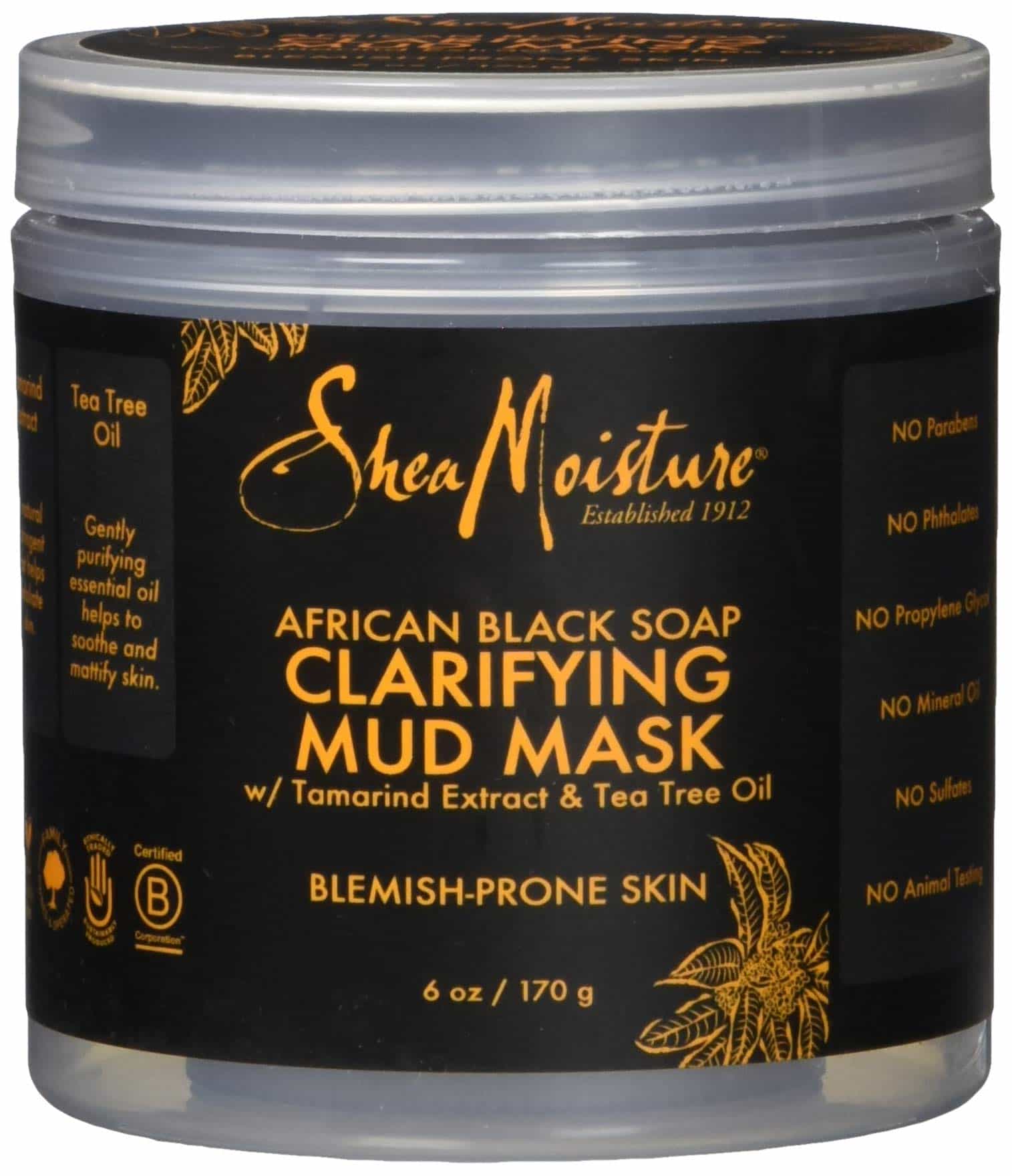 Shea Moisture African Black Soap Clarifying Mud Mask 4oz By Malik Beauty